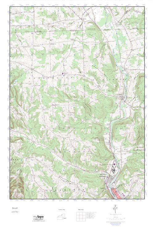 MyTopo Russell, Pennsylvania USGS Quad Topo Map