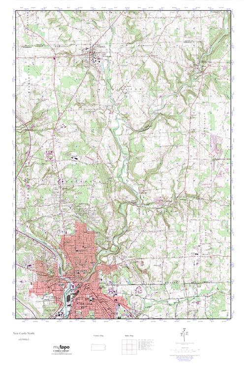 MyTopo New Castle North, Pennsylvania USGS Quad Topo Map