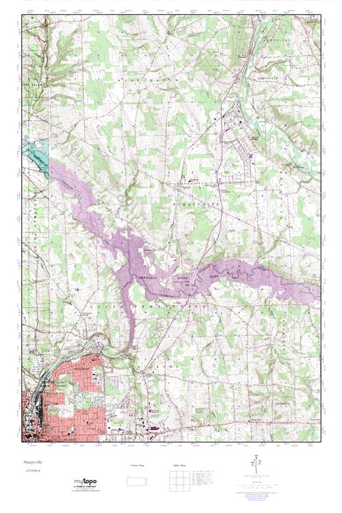 MyTopo Sharpsville, Pennsylvania USGS Quad Topo Map