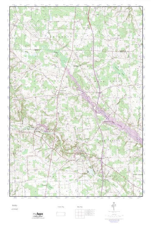 MyTopo Hadley, Pennsylvania USGS Quad Topo Map