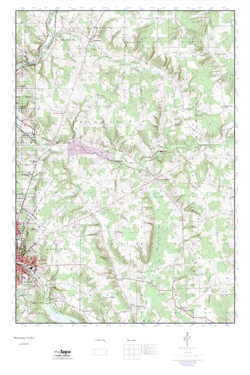 MyTopo Blooming Valley, Pennsylvania USGS Quad Topo Map