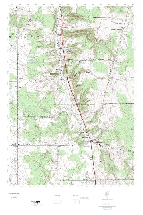 MyTopo Edinboro North, Pennsylvania USGS Quad Topo Map