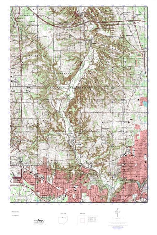 MyTopo Peninsula, Ohio USGS Quad Topo Map