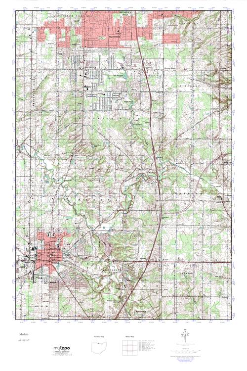 MyTopo Medina, Ohio USGS Quad Topo Map
