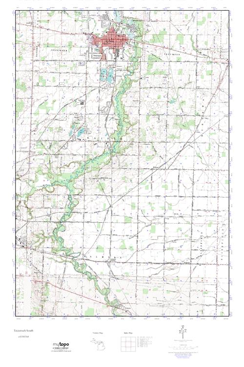 MyTopo Tecumseh South, Michigan USGS Quad Topo Map
