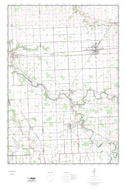 MyTopo Continental, Ohio USGS Quad Topo Map