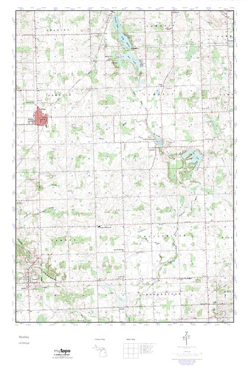 MyTopo Reading, Michigan USGS Quad Topo Map