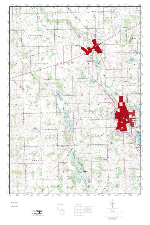 MyTopo Hillsdale, Michigan USGS Quad Topo Map