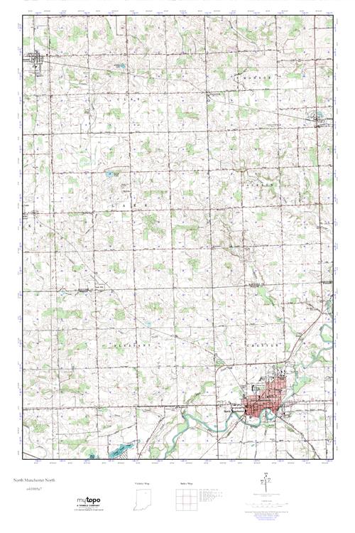 MyTopo North Manchester North, Indiana USGS Quad Topo Map