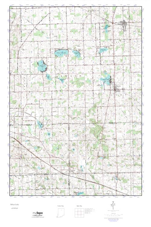 MyTopo Silver Lake, Indiana USGS Quad Topo Map