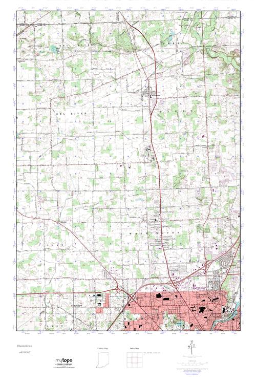 MyTopo Huntertown, Indiana USGS Quad Topo Map