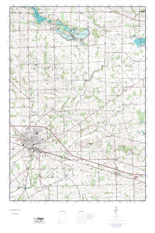 MyTopo Columbia City, Indiana USGS Quad Topo Map