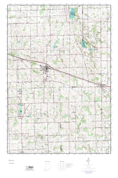 MyTopo Pierceton, Indiana USGS Quad Topo Map