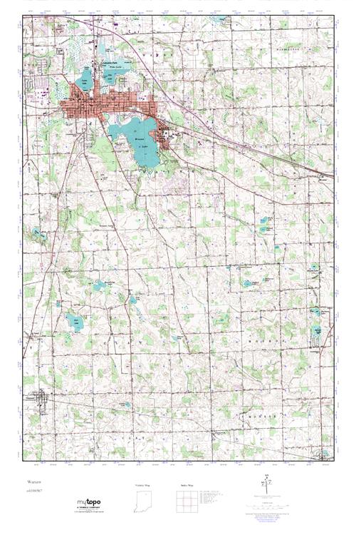 MyTopo Warsaw, Indiana USGS Quad Topo Map