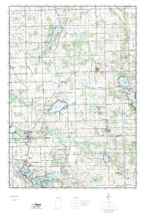 MyTopo Wolcottville, Indiana USGS Quad Topo Map