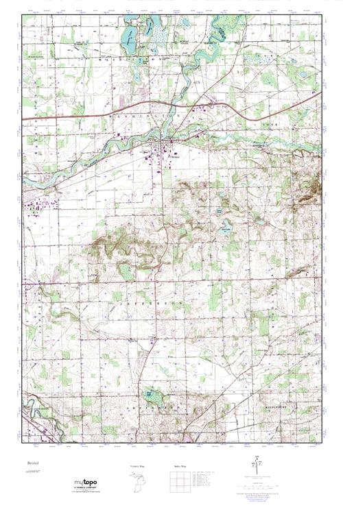 MyTopo Bristol, Indiana USGS Quad Topo Map