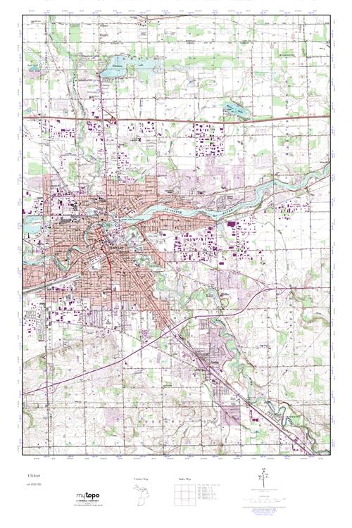 MyTopo Elkhart, Indiana USGS Quad Topo Map