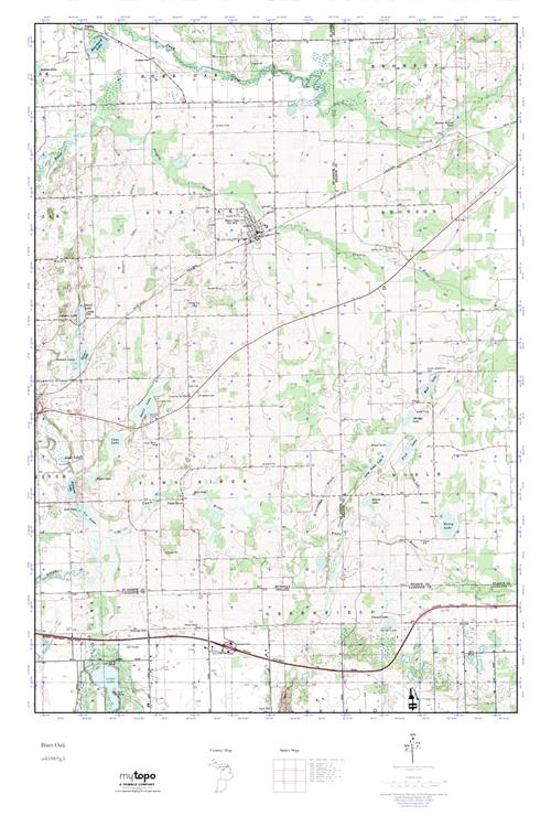 MyTopo Burr Oak, Michigan USGS Quad Topo Map