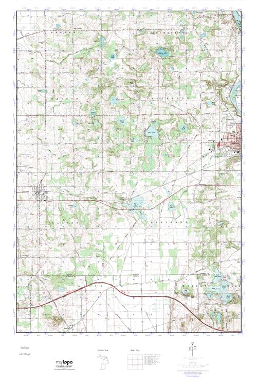 MyTopo Galien, Michigan USGS Quad Topo Map