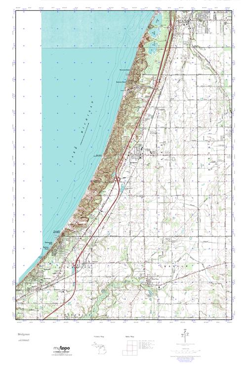 MyTopo Bridgman, Michigan USGS Quad Topo Map