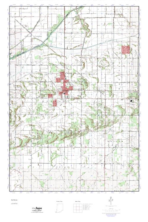 MyTopo DeMotte, Indiana USGS Quad Topo Map