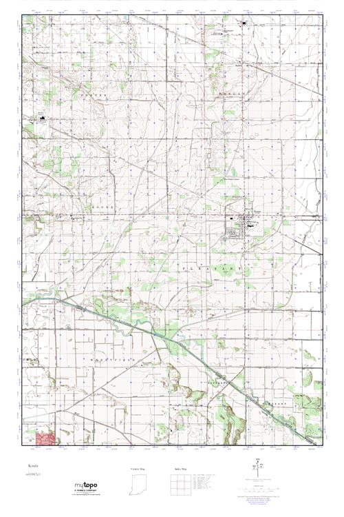 MyTopo Kouts, Indiana USGS Quad Topo Map