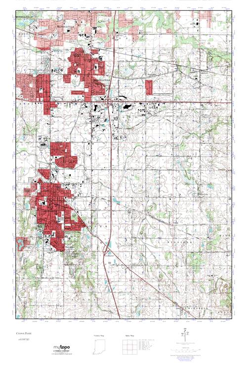 MyTopo Crown Point, Indiana USGS Quad Topo Map