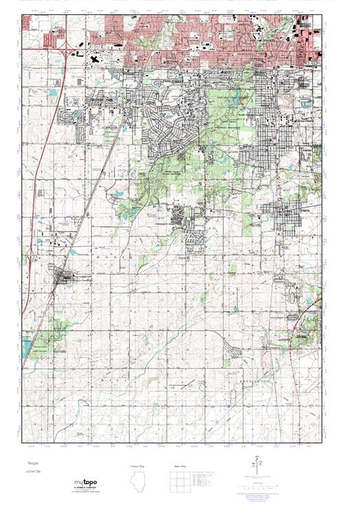 MyTopo Steger, Illinois USGS Quad Topo Map