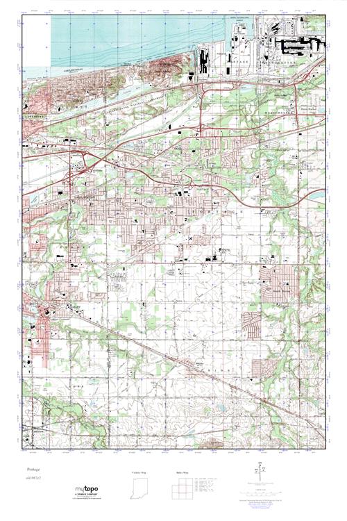 MyTopo Portage, Indiana USGS Quad Topo Map