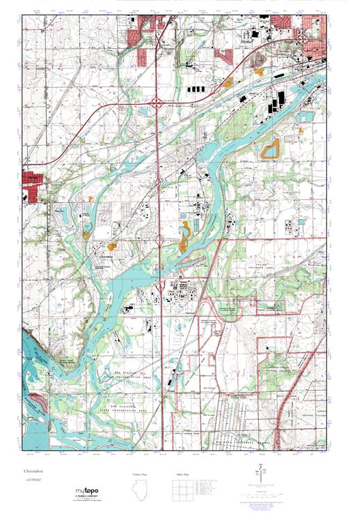 MyTopo Channahon, Illinois USGS Quad Topo Map