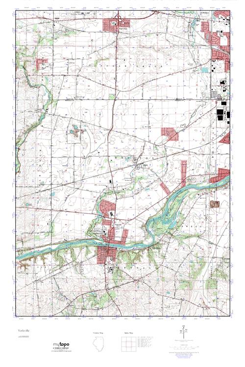 MyTopo Yorkville, Illinois USGS Quad Topo Map