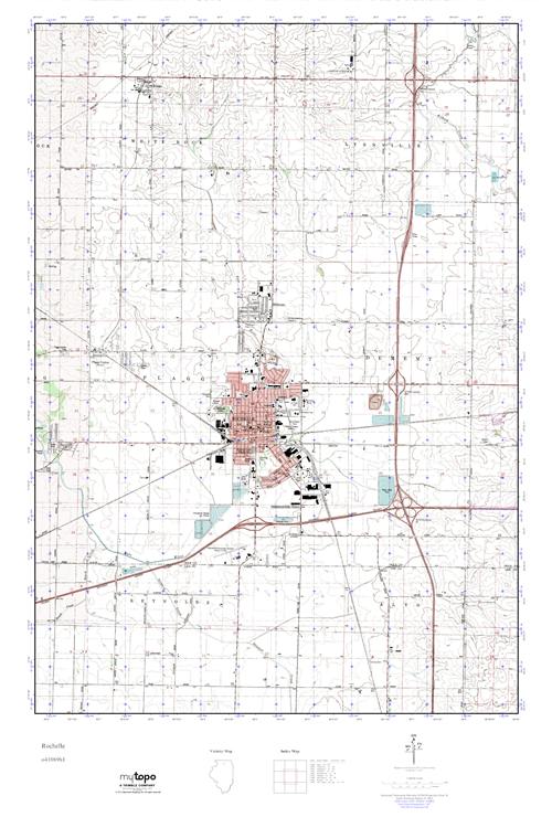 MyTopo Rochelle, Illinois USGS Quad Topo Map