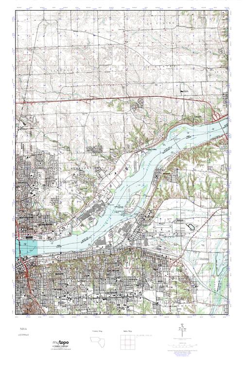 MyTopo Silvis, Illinois USGS Quad Topo Map