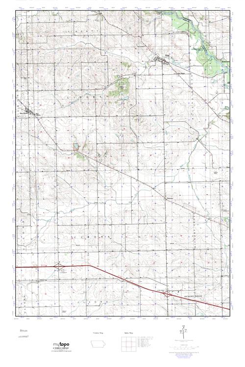 MyTopo Dixon, Iowa USGS Quad Topo Map
