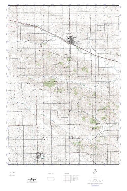 MyTopo Lowden, Iowa USGS Quad Topo Map