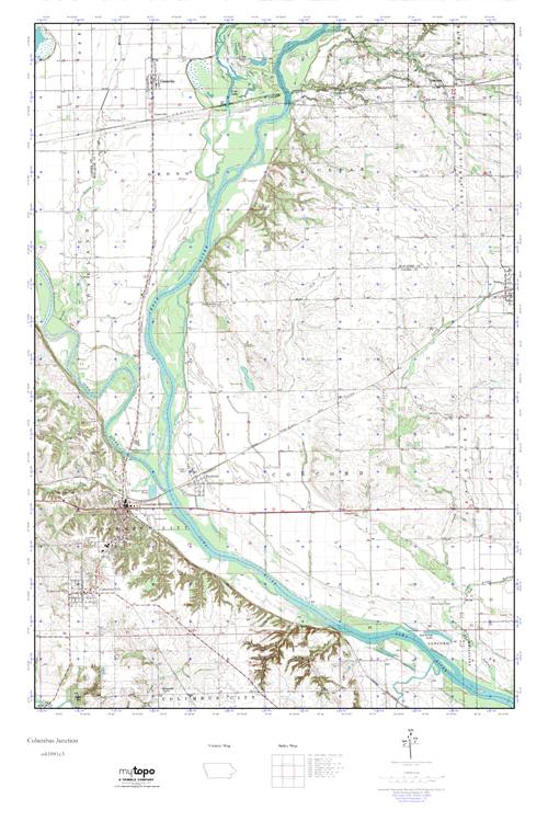 MyTopo Columbus Junction, Iowa USGS Quad Topo Map