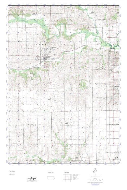 MyTopo Wellman, Iowa USGS Quad Topo Map