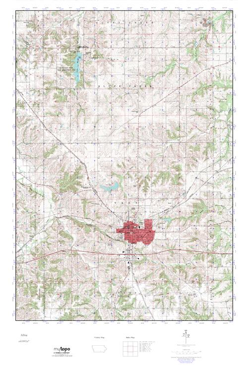 MyTopo Albia, Iowa USGS Quad Topo Map