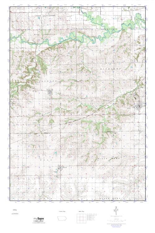 MyTopo Ollie, Iowa USGS Quad Topo Map