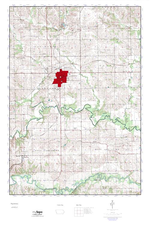 MyTopo Sigourney, Iowa USGS Quad Topo Map