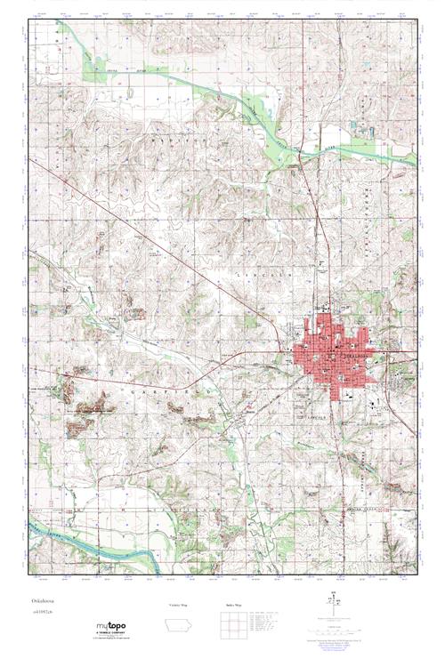 MyTopo Oskaloosa, Iowa USGS Quad Topo Map