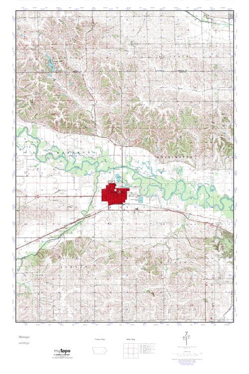 MyTopo Marengo, Iowa USGS Quad Topo Map