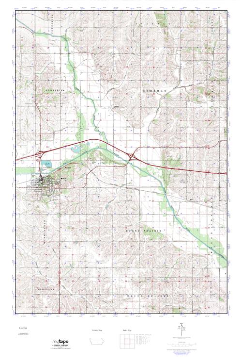 MyTopo Colfax, Iowa USGS Quad Topo Map