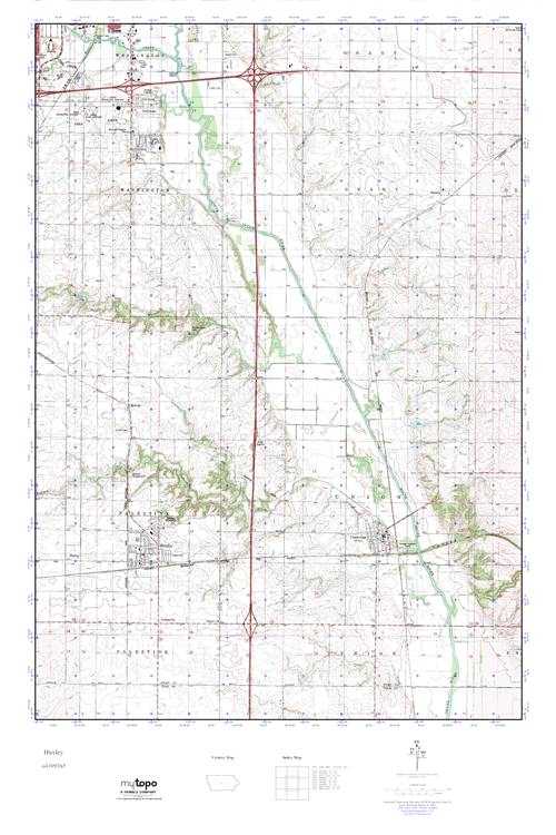 MyTopo Huxley, Iowa USGS Quad Topo Map