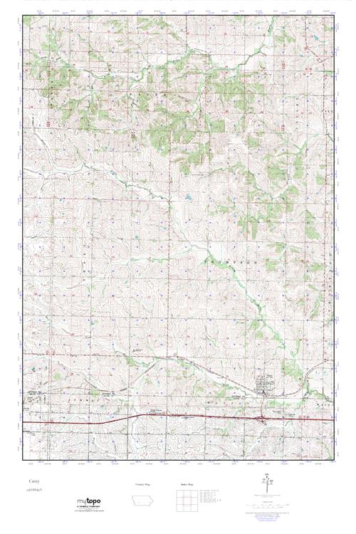 MyTopo Casey, Iowa USGS Quad Topo Map