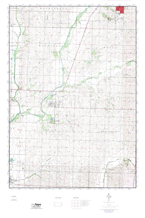 MyTopo Lewis, Iowa USGS Quad Topo Map