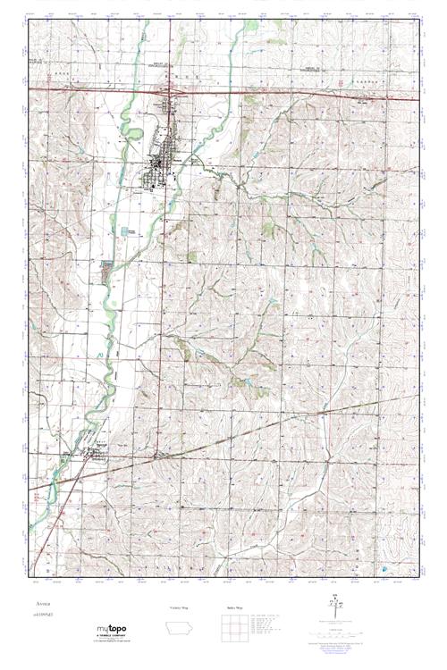 MyTopo Avoca, Iowa USGS Quad Topo Map