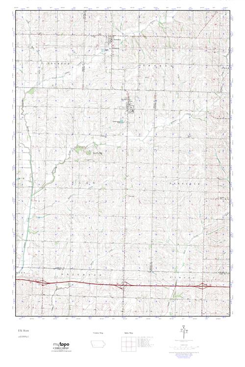 MyTopo Elk Horn, Iowa USGS Quad Topo Map