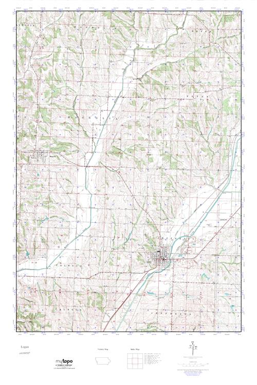 MyTopo Logan, Iowa USGS Quad Topo Map