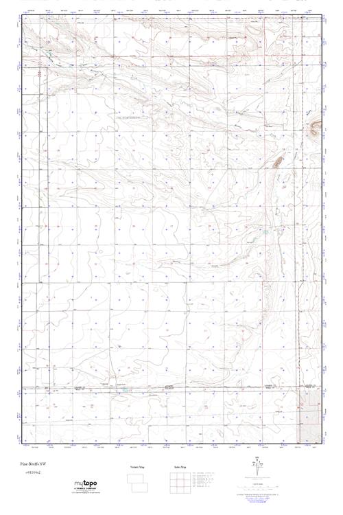 MyTopo Pine Bluffs SW, Wyoming USGS Quad Topo Map